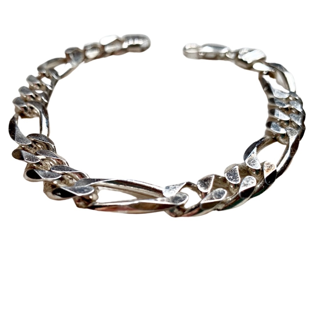 Sterling silver 925 Italy Figaro OTC 26 grams bracelet